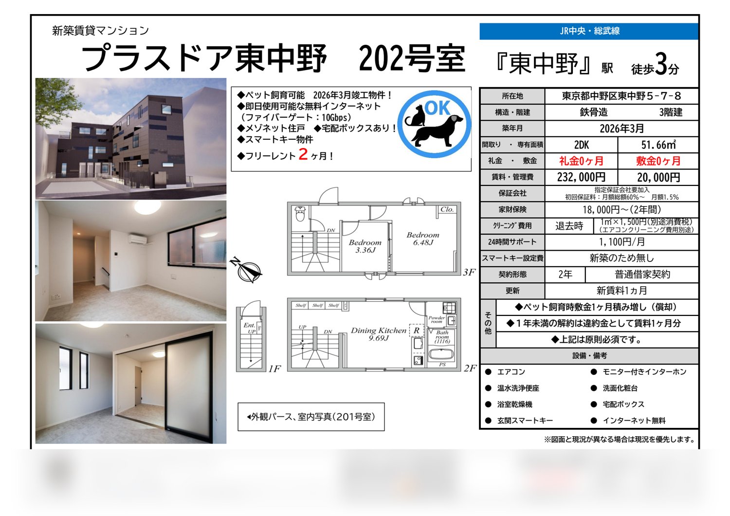 プラスドア東中野 202
